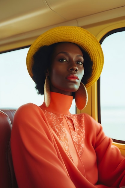 Person wearing colorful fashion