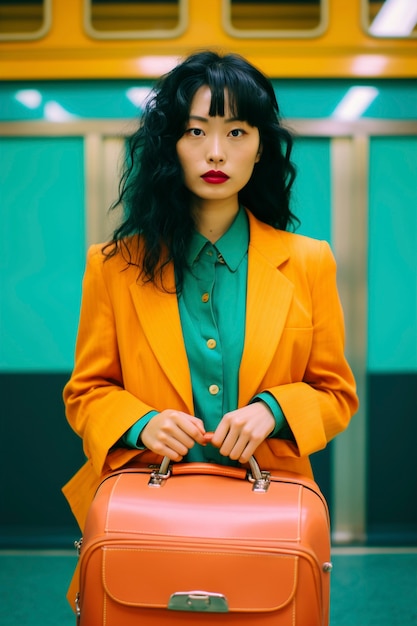 Person wearing colorful fashion