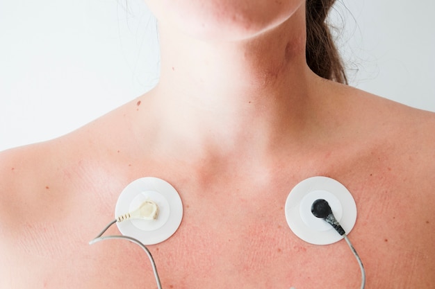 Free photo person with electrodes on body