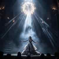 Free photo person with gothic style costume and make-up performing drama for world theatre day