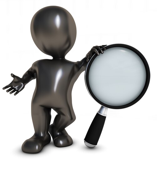 Person with a magnifying glass