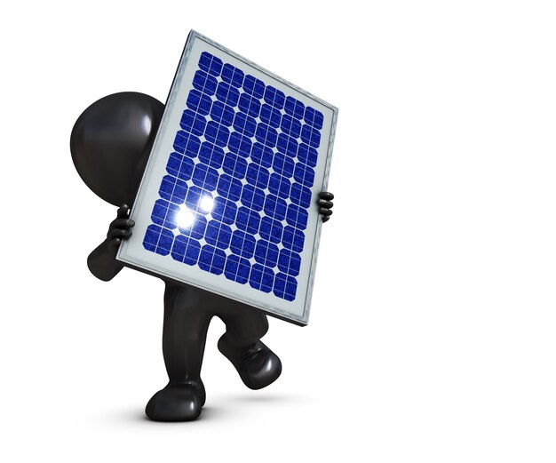 Person with a solar panel