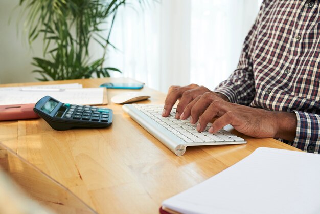 Person working on his office desk