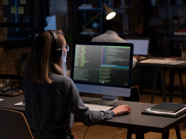 Человек, работающий с html на компьютере