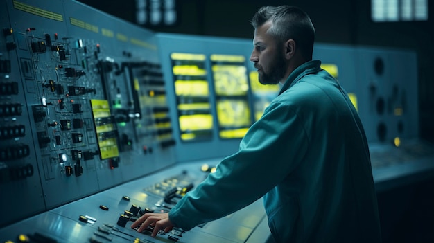 Free photo person working at a nuclear power plant