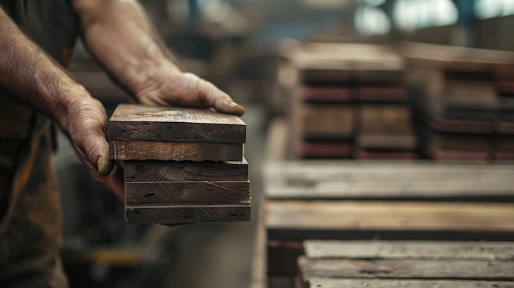 Free Photo person working in the wood working industry and factory