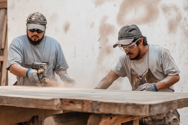 Foto gratuita persone che lavorano nell'industria e nelle fabbriche del legno