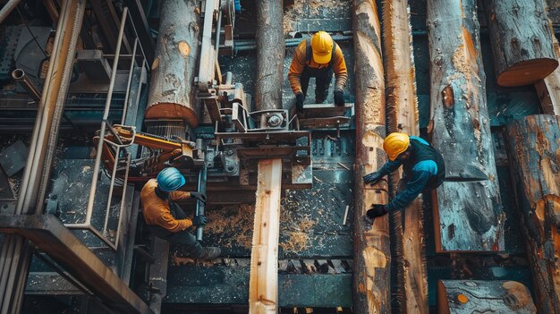 Person working in the wood working industry and factory