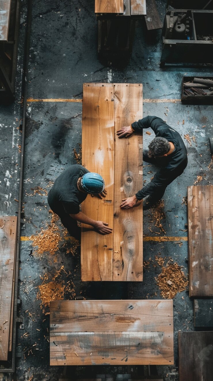 Free Photo person working in the wood working industry and factory