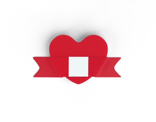 Peru Flag Heart Banner