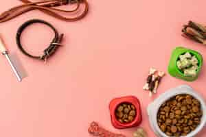 Free photo pet accessories and dry food