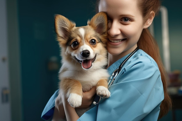 pet care and veterinary clinic and doctor concept