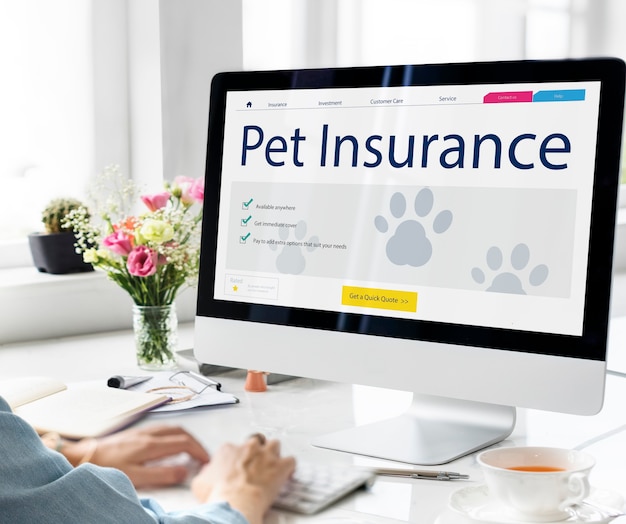 Free photo pet insurance care guarantee concept