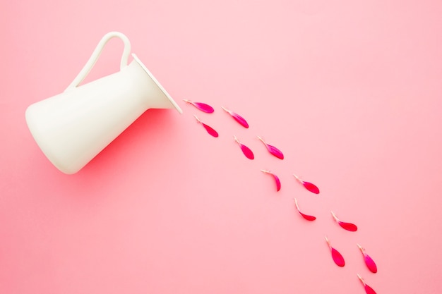 Petals flowing from jug