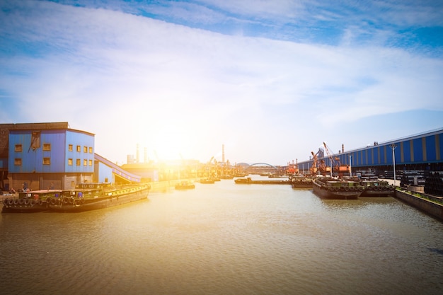 petroleum gas container ship and oil refinery background for energy nautical transportation