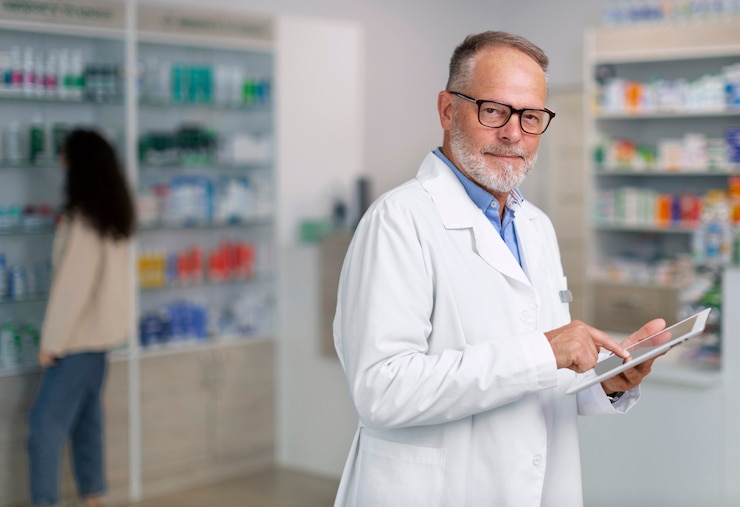 Free Photo pharmacist at work