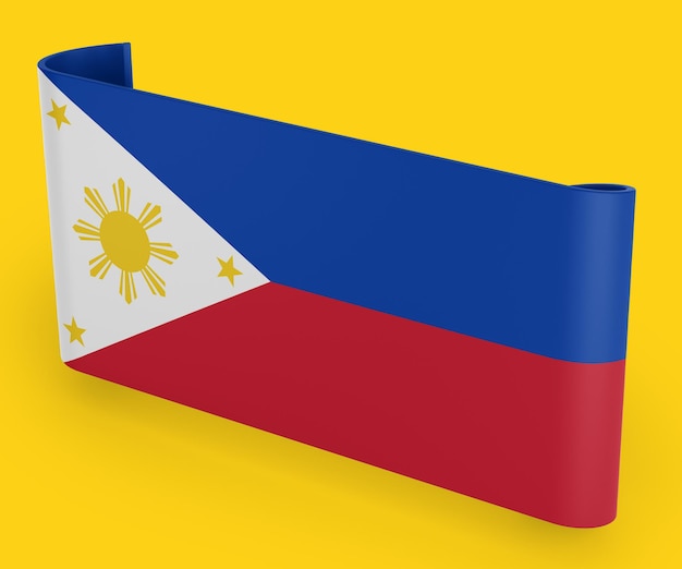 Free photo philippines flag ribbon banner