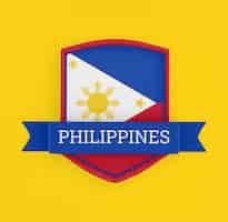 Бесплатное фото Флаг филиппин со знаменем