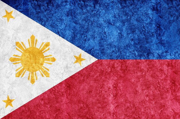 Philippines Metallic flag, Textured flag, grunge flag