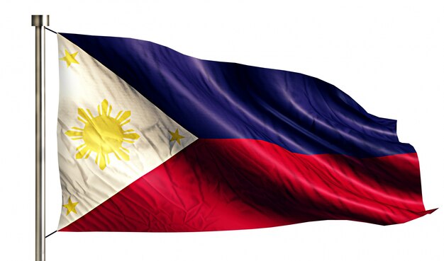 フィリピンの国旗は、3Dの白い背景を分離