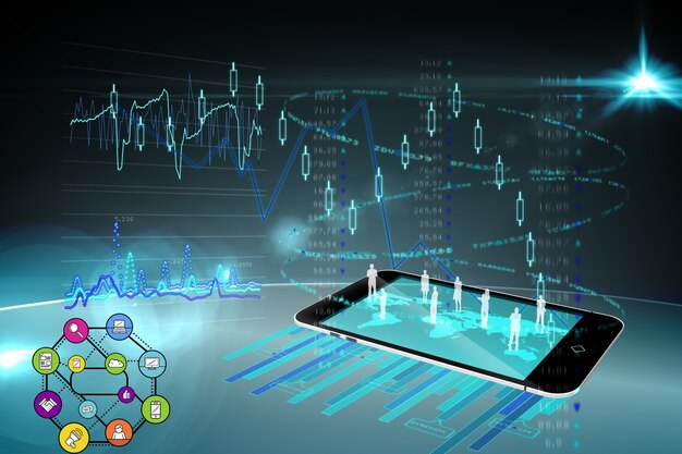 Телефон с картой и красочные иконки