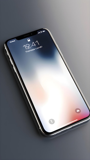 Phone X on grey background phone was created and developed by the Apple inc