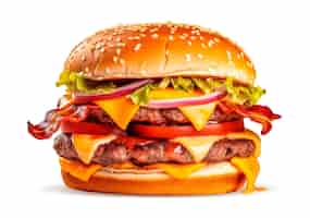 Foto gratuita foto di deliziosi hamburger isolati su sfondo bianco