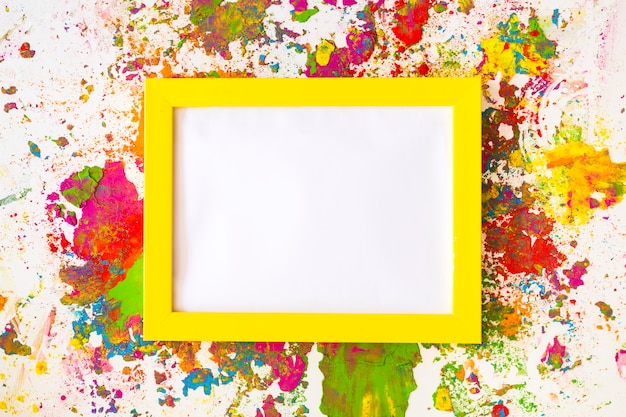 Photo frame between bright dry colors