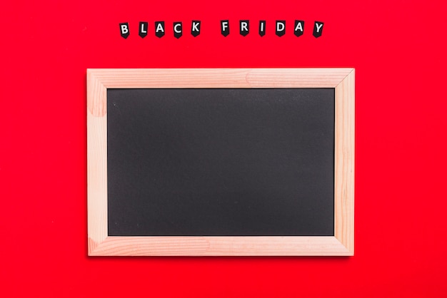 Photo frame and labels with black Friday inscription