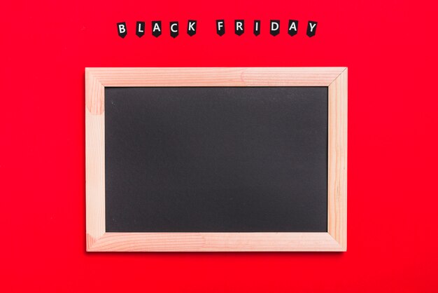 Photo frame and labels with black Friday inscription