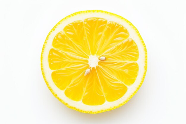Photo of a half of a lemon on a white background