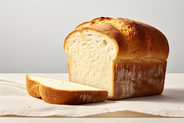 Photo of homemade fluffy milk bread on light background