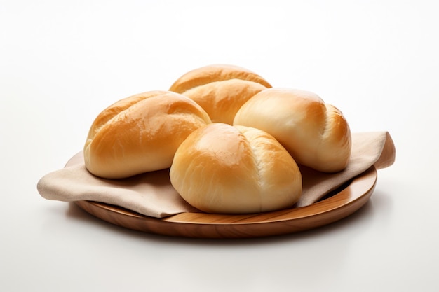 Photo of homemade steamed chinese bread on white background