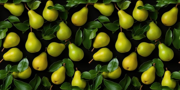 Free photo photo pattern of green pears on white background motif repeatable