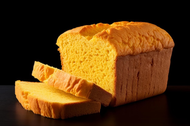 Free photo photo of sliced chickpea flour bread on black background