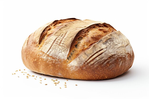 Фотография цельнозернового хлеба на белом фоне