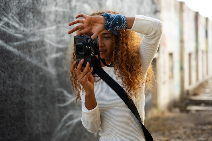 Free Photo photographer exploring abandoned location