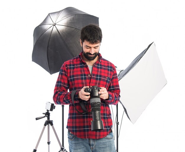 Photographer in his studio