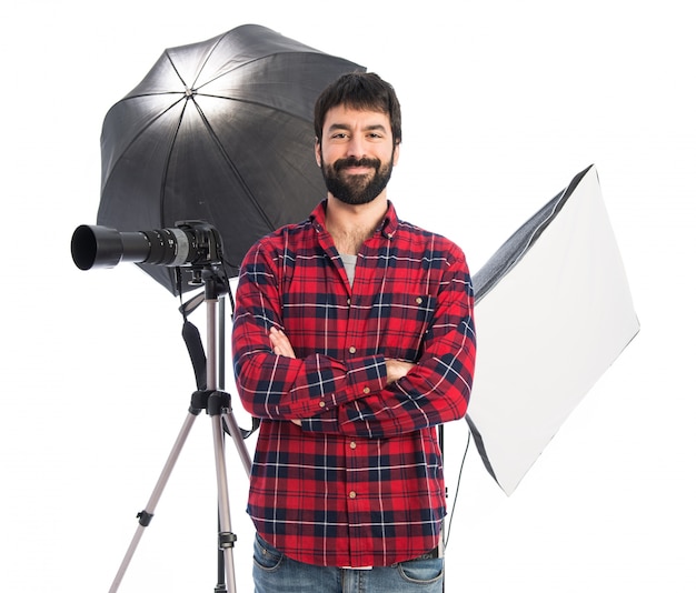 Photographer in his studio