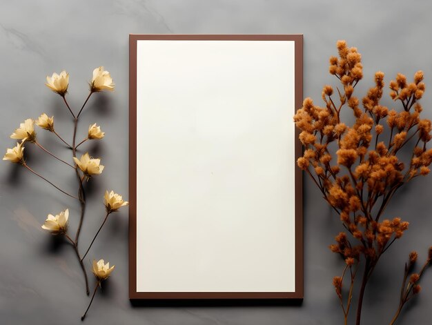 photography of closeup blank poster frame