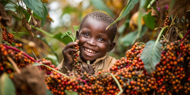 Free photo photorealistic african people harvesting diverse vegetables and grains