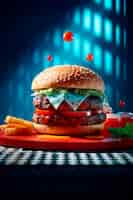 Free photo photorealistic burger meal