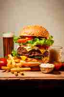 Free photo photorealistic burger meal