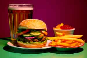 Free photo photorealistic burger meal