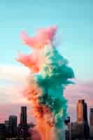 Бесплатное фото Фотореалистичный красочный дым