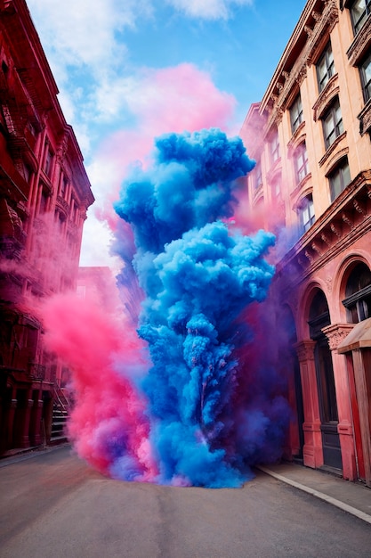 Photorealistic colorful smoke