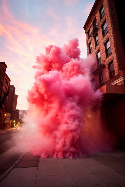 Photorealistic colorful smoke