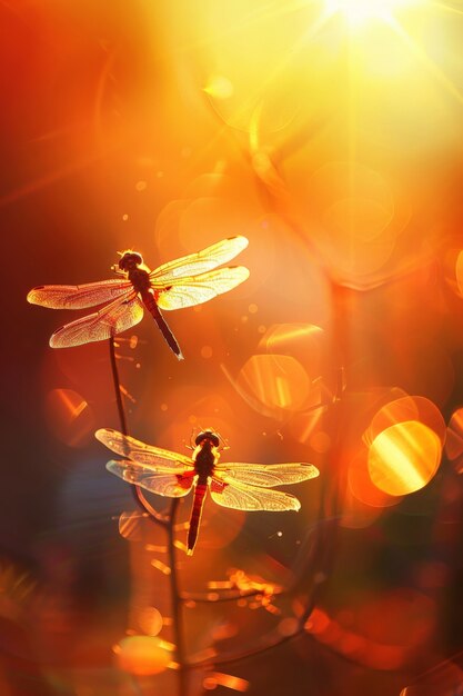 Photorealistic dragonfly in nature