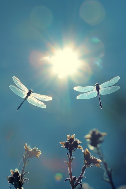 Foto gratuita libellula fotorealista in natura