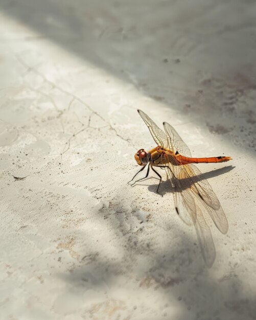 Photorealistic dragonfly in nature